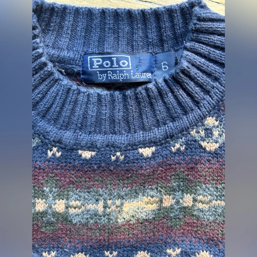 Ralph Lauren Kids Multicolor Patterned Crewneck Sweater 100% Cotton